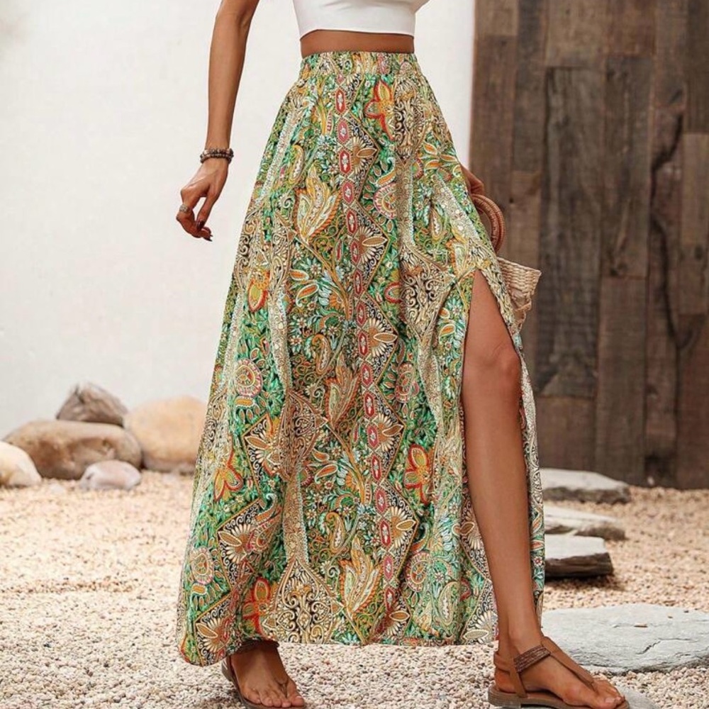 Bohemian Floral Maxi Skirt - MultiColor